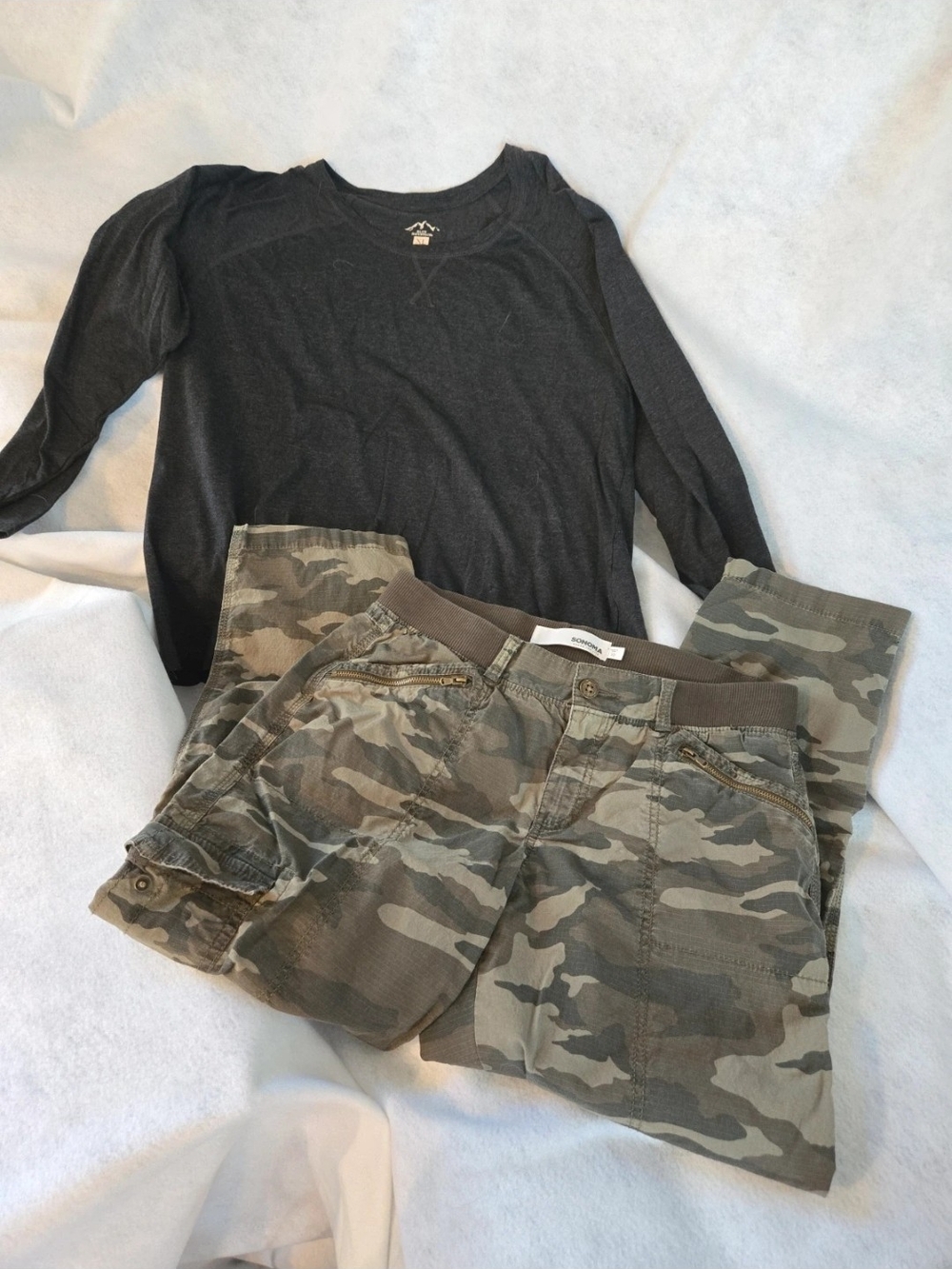 Sonoma Camo Boyfriend Jeans - Green & Brown